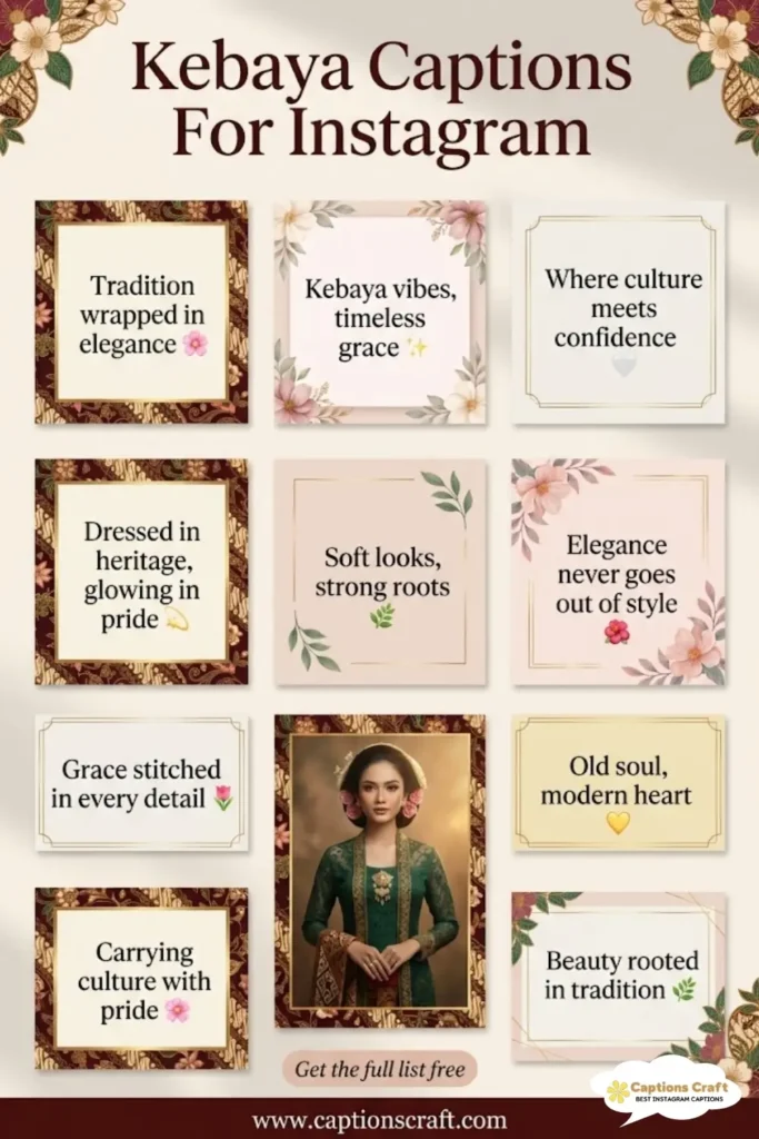 135+ Charming Kebaya Captions For Instagram And Quotes to Showcase Your Style