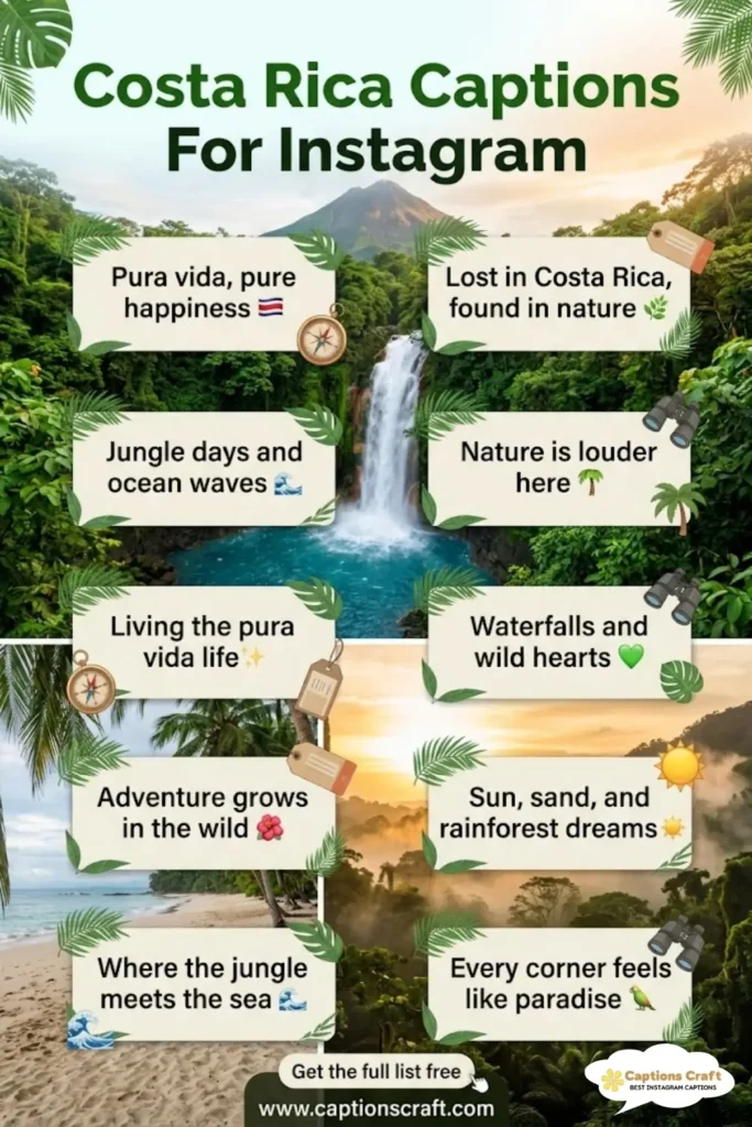 125+ Creative Costa Rica Captions For Instagram and Quotes That Spark Joy
