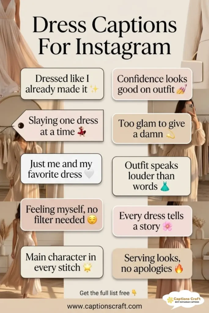 Charming Dress Captions For Instagram and Quotes That Spark Joy 135+ Times Over