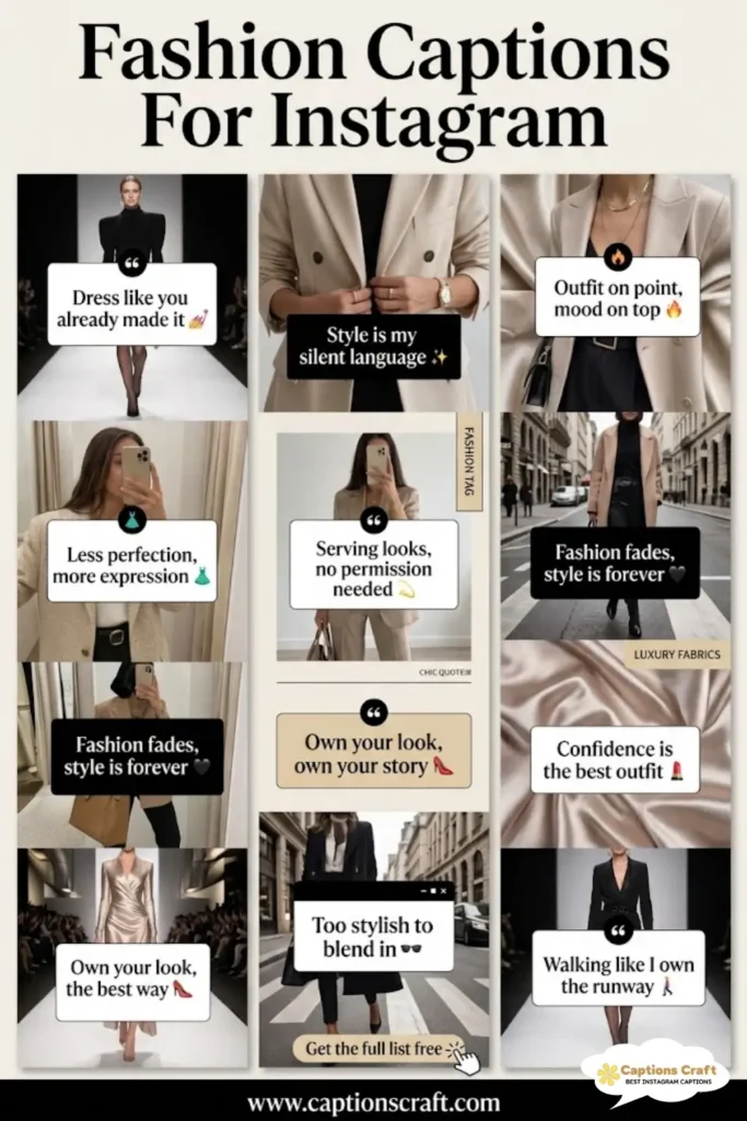 Stylish Fashion Captions For Instagram and Quotes to Spark Creativity 123+ Times