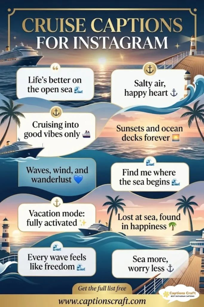 Sail Away with 135+ Amazing Cruise Captions For Instagram and Quotes Bliss