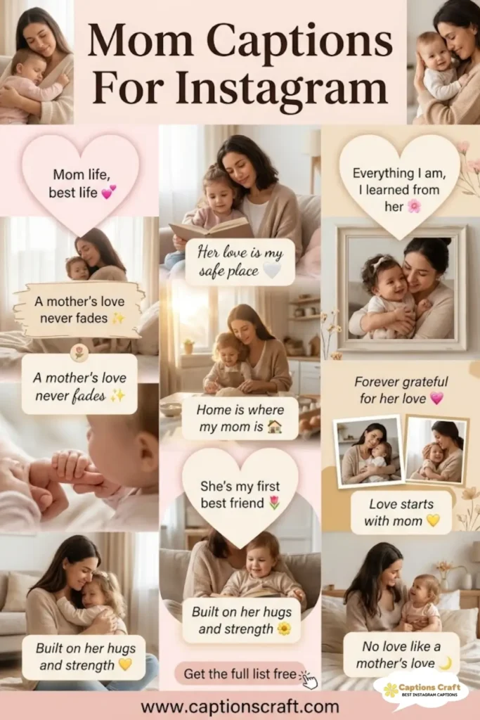137+ Heartfelt Mom Captions For Instagram That Celebrate Motherhood and Love Quotes