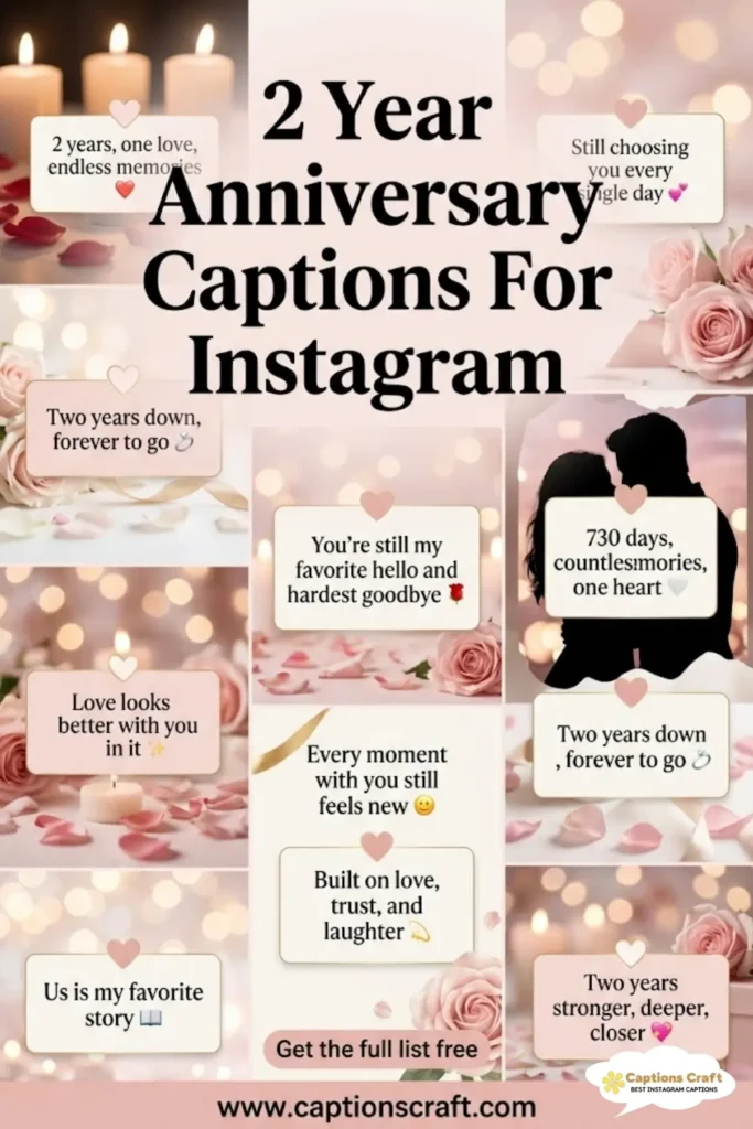 135+ Romantic 2 Year Anniversary Captions For Instagram And Quotes To Mark Two Years