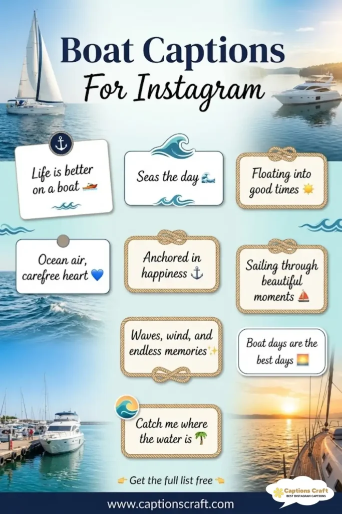 139+ Fun Boat Captions For Instagram For And Quotes Lake And Sea Days