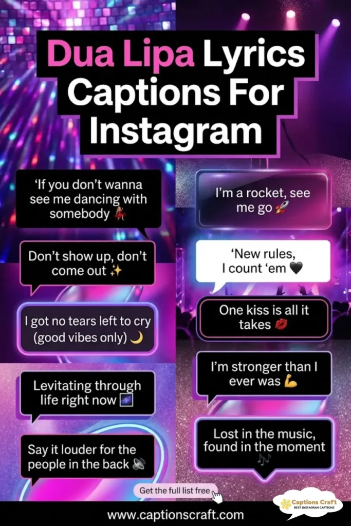 Unforgettable Dua Lipa Lyrics Captions For Instagram and Quotes with 127+ Inspiring Vibes