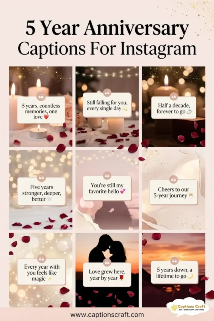 137+ Sweet 5 Year Anniversary Captions For Instagram Full Of Memories