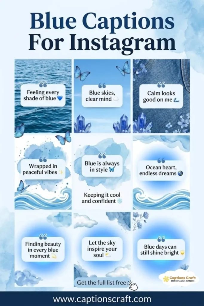 Creative Blue Captions For Instagram That Shine Like 125+ Stars