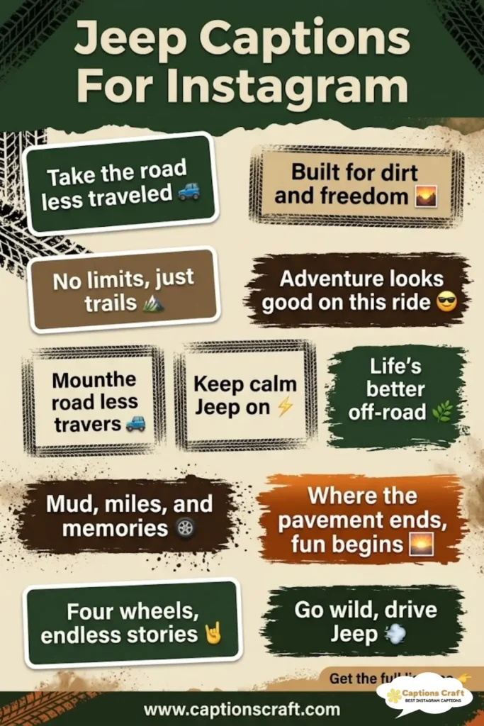 149+ Thrilling Jeep Captions For Instagram And Quotes That Ignite Adventure Spirit