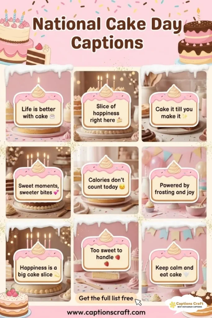 123+ Delightful National Cake Day Captions and Quotes to Sweeten Your Feed