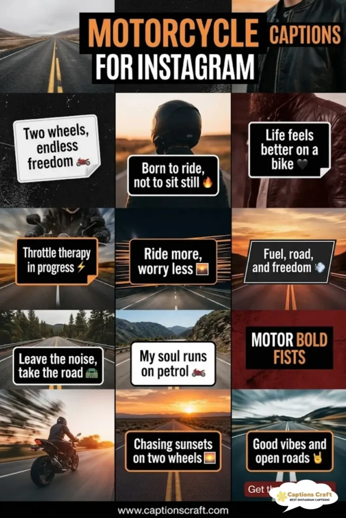 129+ Powerful Motorcycle Captions For Instagram and Inspiring Quotes