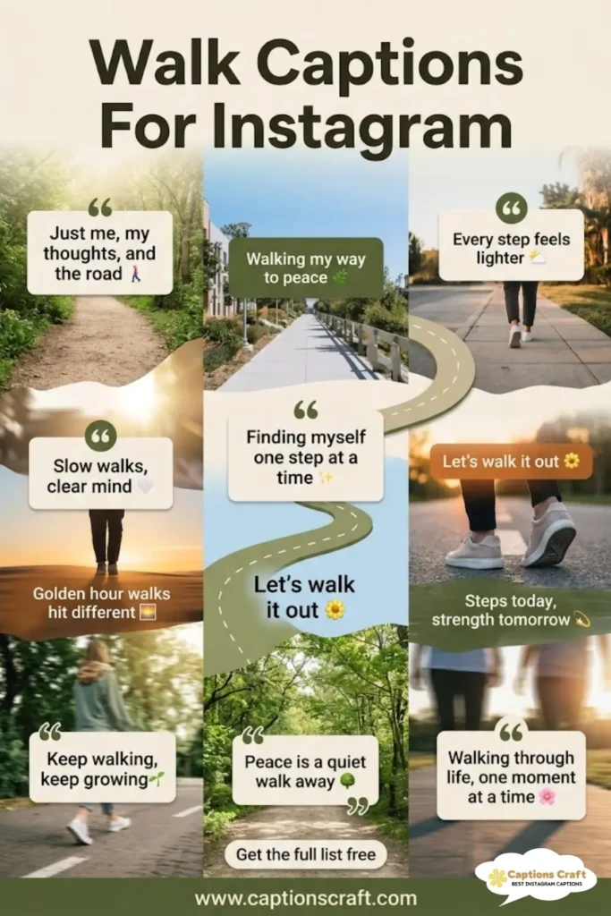 135+ Inspiring Walk Captions For Instagram and Quotes to Boost Your Journey Today