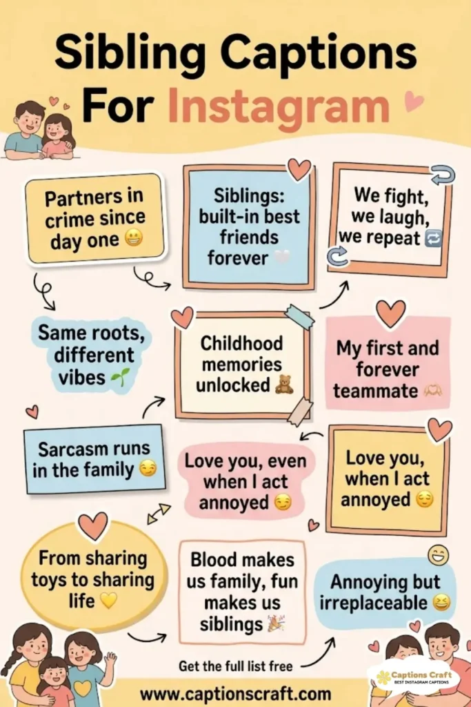 139+ Powerful Sibling Captions For Instagram and Quotes That Celebrate Family Love