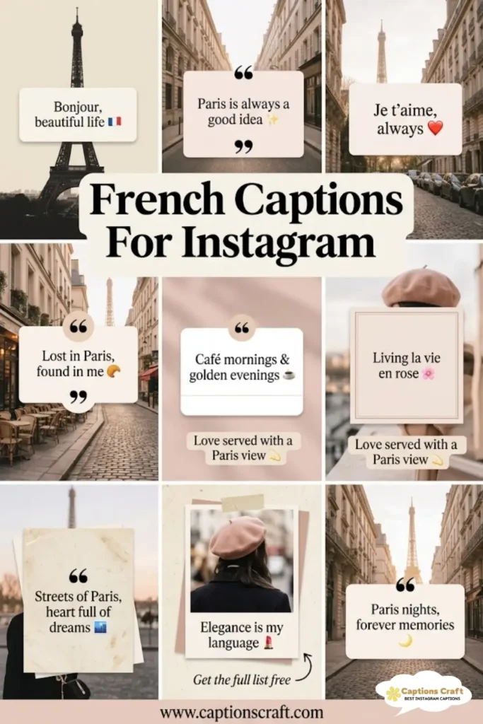 137+ Charming French Captions For Instagram And Quotes That Spark Joy and Connection