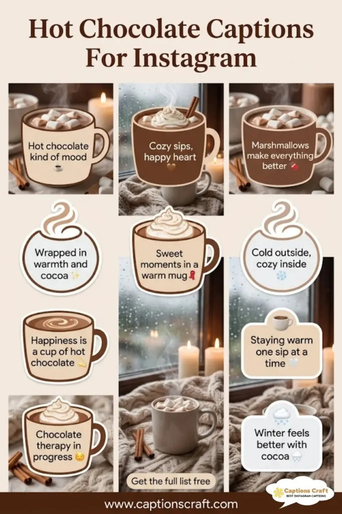 135+ Cozy Hot Chocolate Captions For Instagram and Quotes That Warm Your Heart