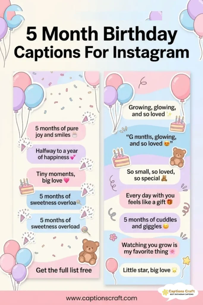 147+ Sweet 5 Month Birthday Captions For Instagram Full Of Love And Joy