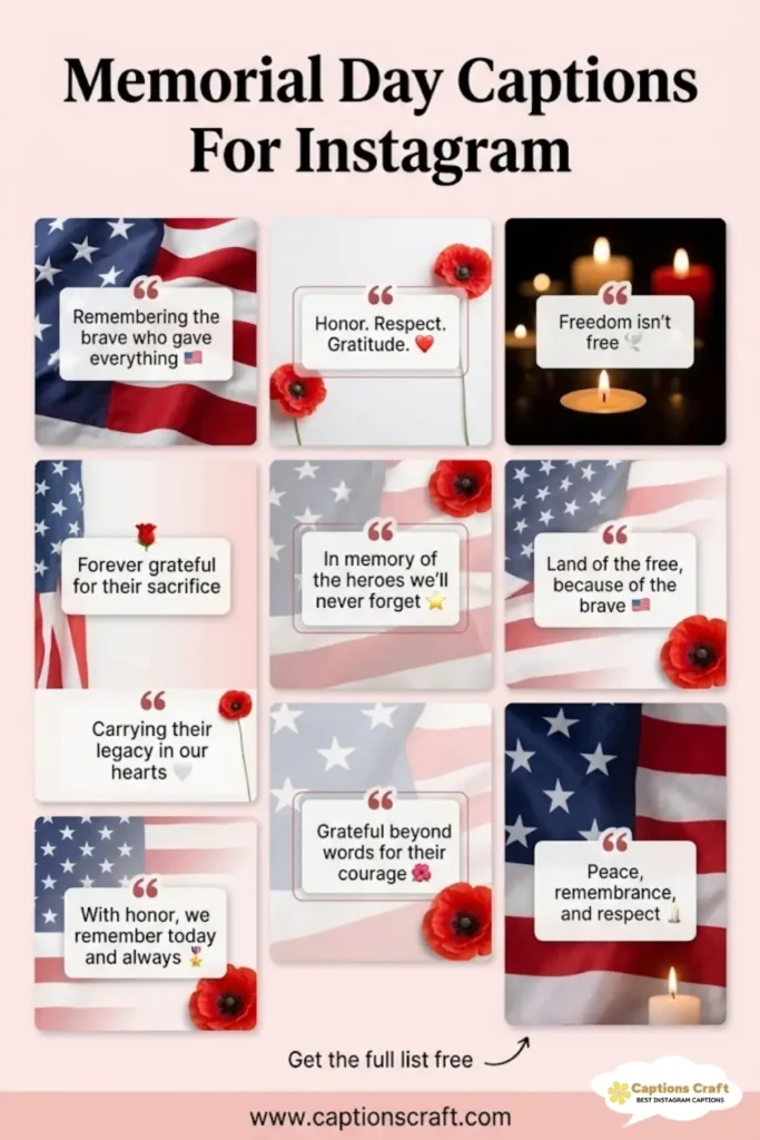 143+ Inspiring Memorial Day Captions For Instagram and Quotes to Honor Heroes