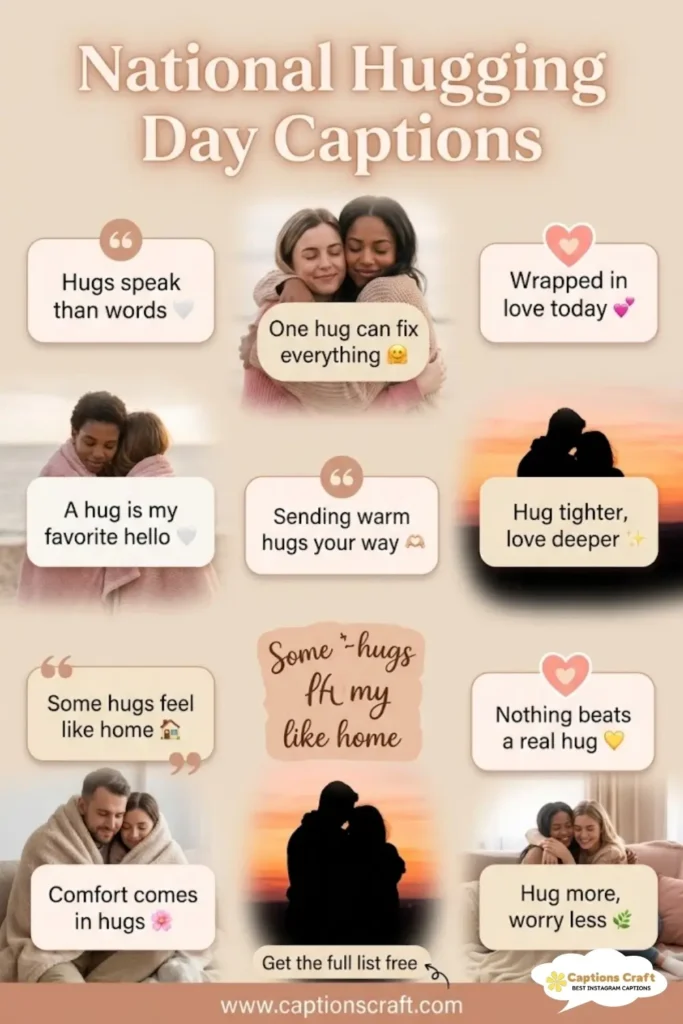 135+ Heartwarming National Hugging Day Captions and Quotes to Spread Love