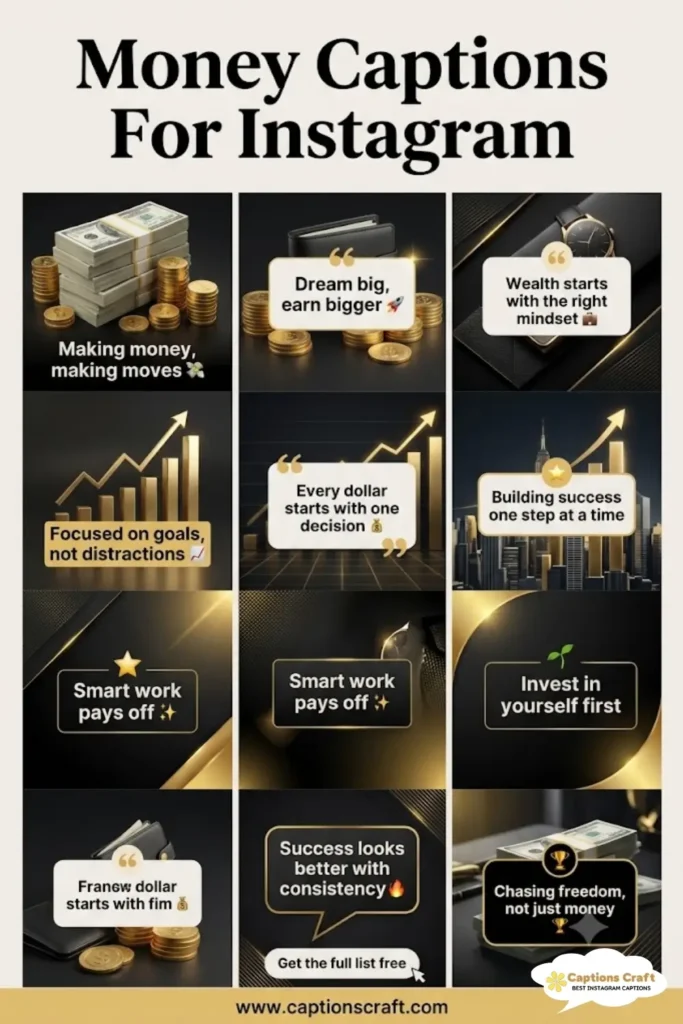 139+ Powerful Money Captions For Instagram That Inspire Wealth and Success Quotes in 2026