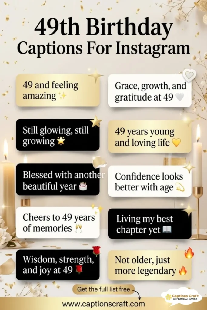 Celebrate with 49th Birthday Captions For Instagram and 127+ Magical Moments