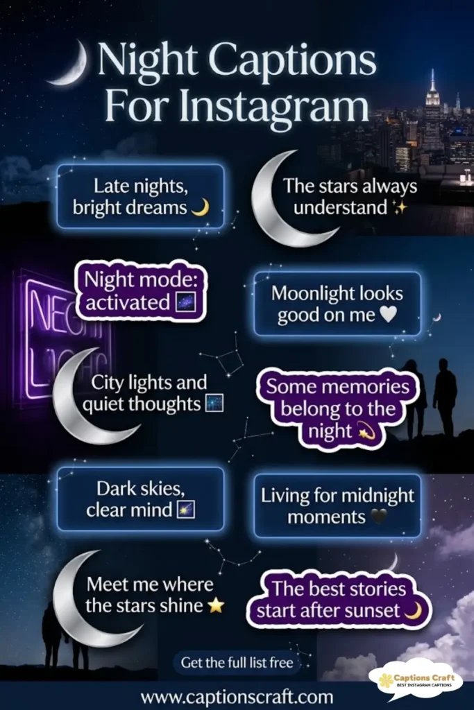 127+ Magical Night Captions For Instagram That Shine With Quotes