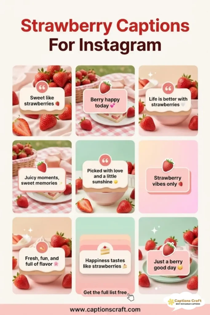 135+ Sweet Strawberry Captions For Instagram and Quotes to Brighten Your Feed