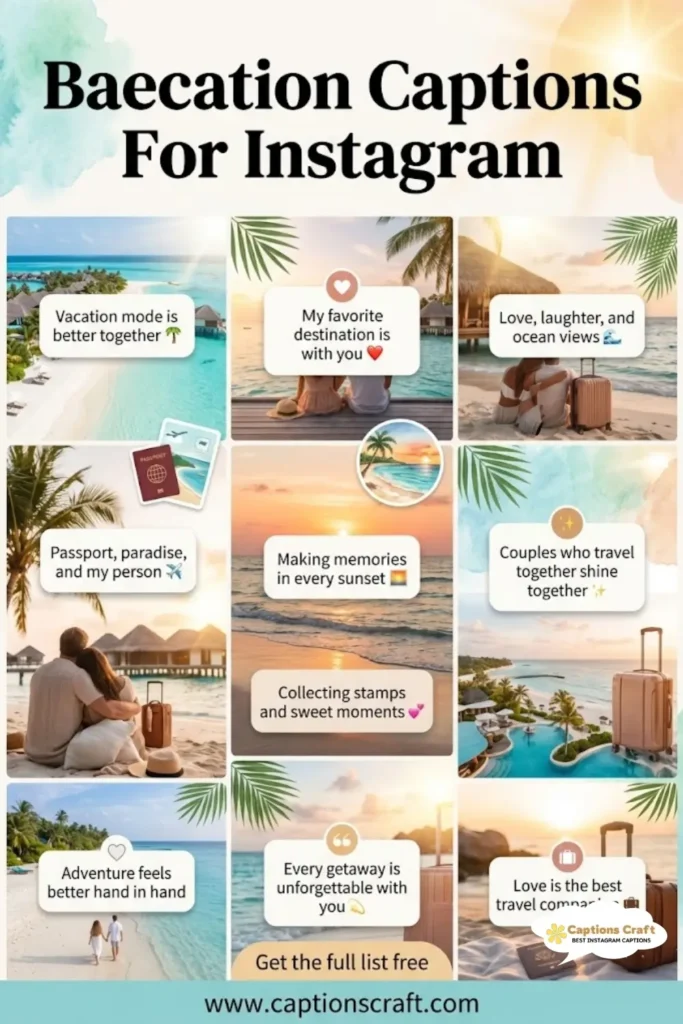 Create Memorable Baecation Captions For Instagram and Quotes with 139+ Heartfelt Options