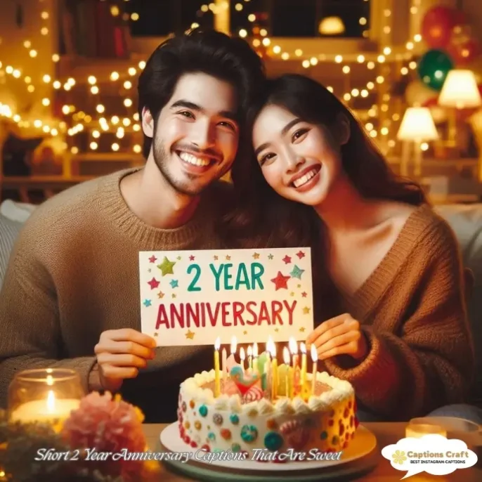 Short 2 Year Anniversary Captions That Are Sweet