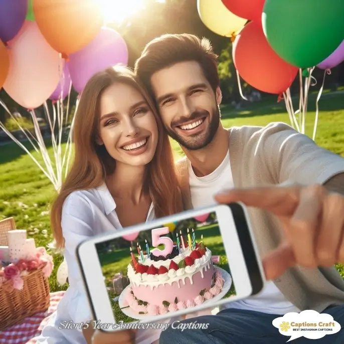 Short 5 Year Anniversary Captions