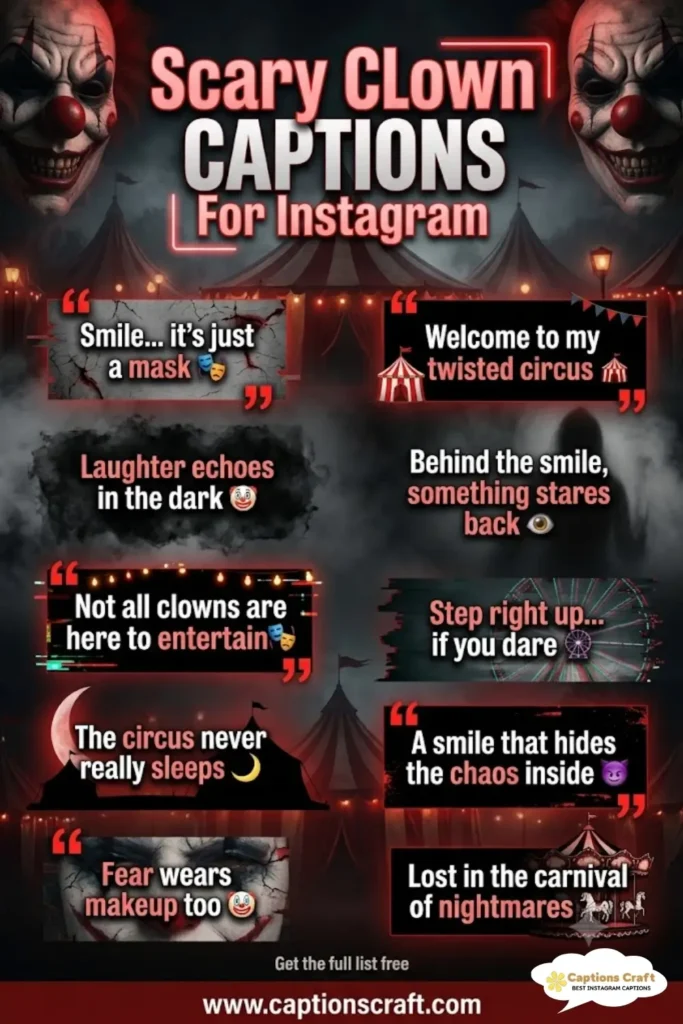 123+ Haunting Scary Clown Captions For Instagram and Quotes to Chill Your Feed