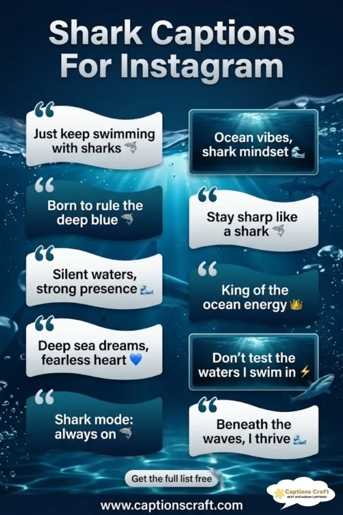 129+ Powerful Shark Captions For Instagram and Inspiring Quotes to Dive Into