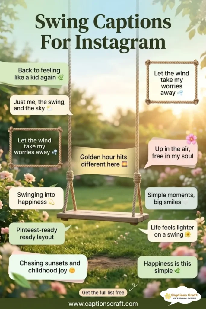 137+ Creative Swing Captions For Instagram and Quotes to Brighten Your Feed