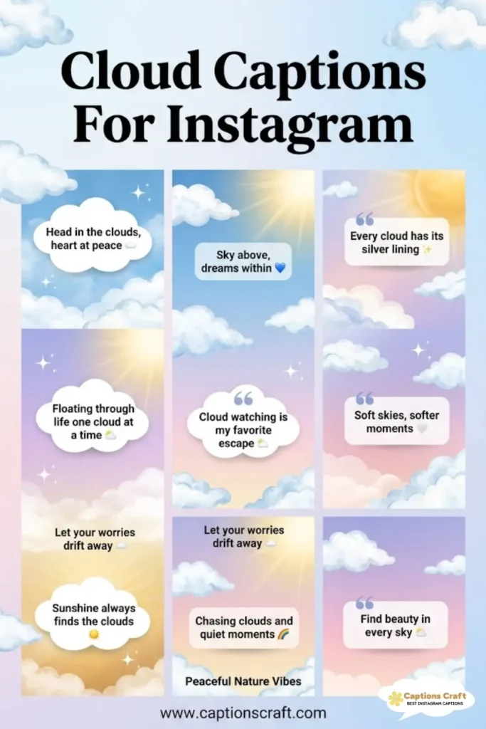 139+ Dreamy Cloud Captions For Instagram and Quotes With Sky Feels