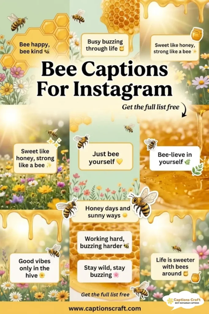 Buzzing Bee Captions For Instagram and Quotes That Spark Joy 125+ Times Over