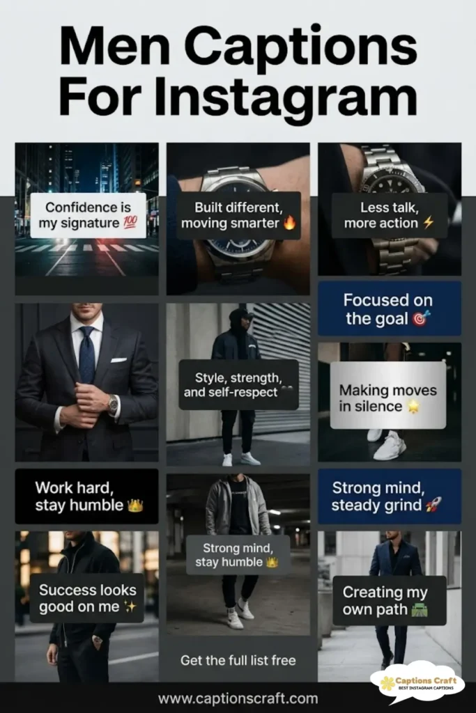 139+ Dynamic Men Captions For Instagram and Quotes to Boost Your Style