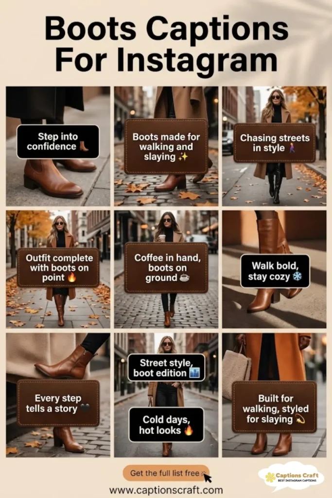 125+ Stylish Boots Captions For Instagram and Quotes To Walk With Confidence