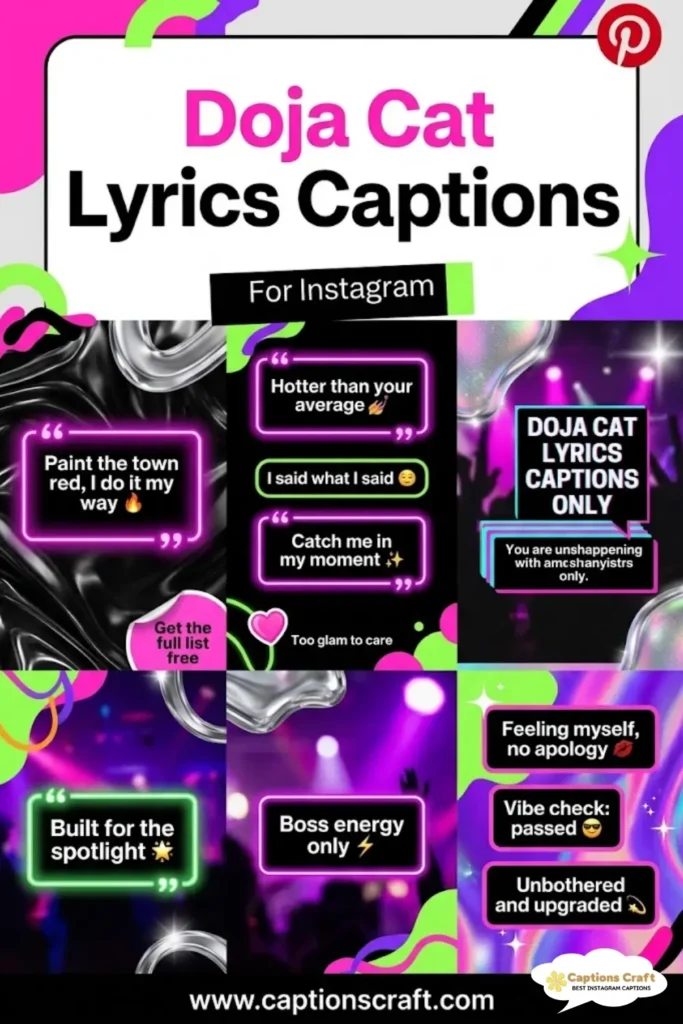 Catchy Doja Cat Lyrics Captions And Quotes to Amplify Your Vibe with 135+ Unique Lines