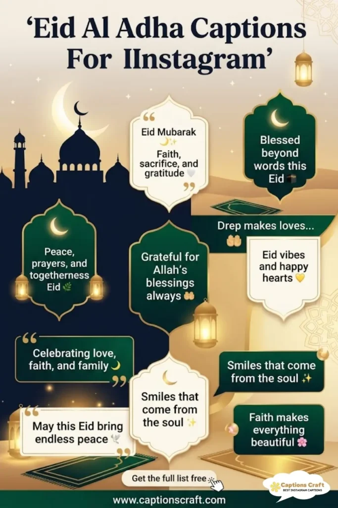Celebrate Eid Al Adha Captions For Instagram and Quotes with 129+ Joyful Expressions