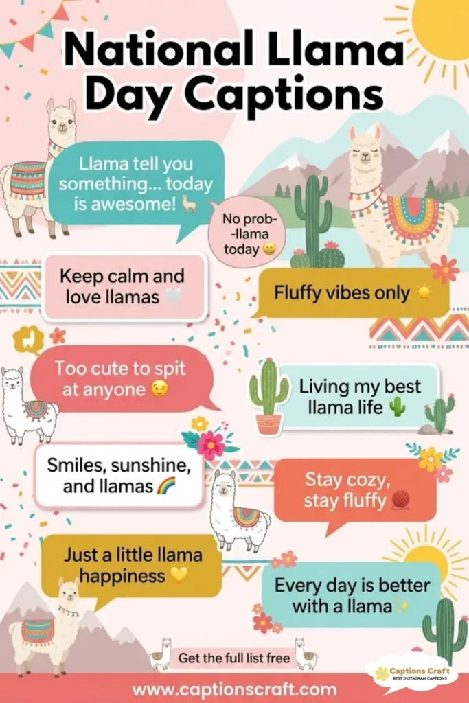 145+ Delightful National Llama Day Captions and Quotes to Share the Love