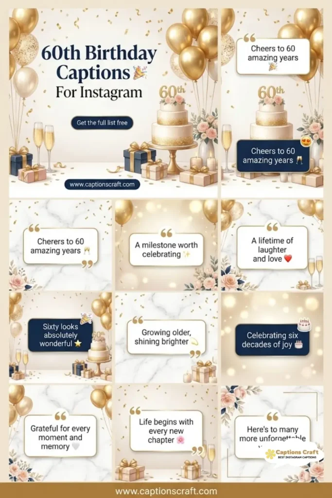 Celebrate Life with 129+ Memorable 60th Birthday Captions For Instagram