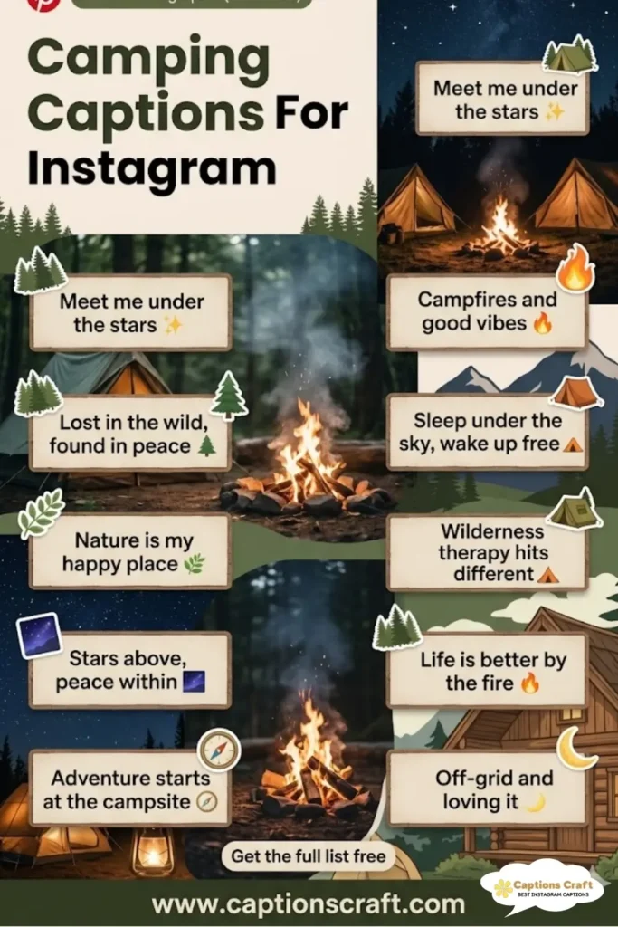 147+ Fun Camping Captions For Instagram And Quotes Under Open Skies