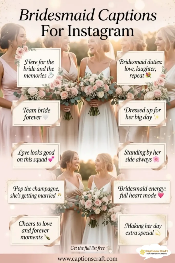 149+ Cute Bridesmaid Captions For Instagram And Quotes Full Of Love And Laughter