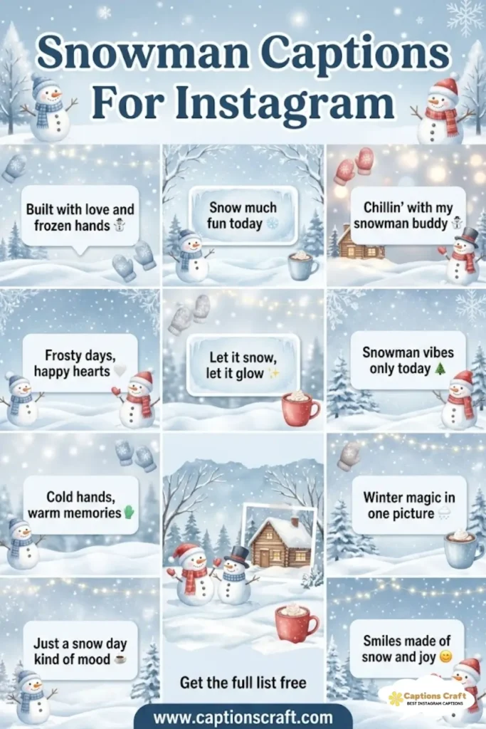 145+ Magical Snowman Captions For Instagram and Quotes to Spark Joy