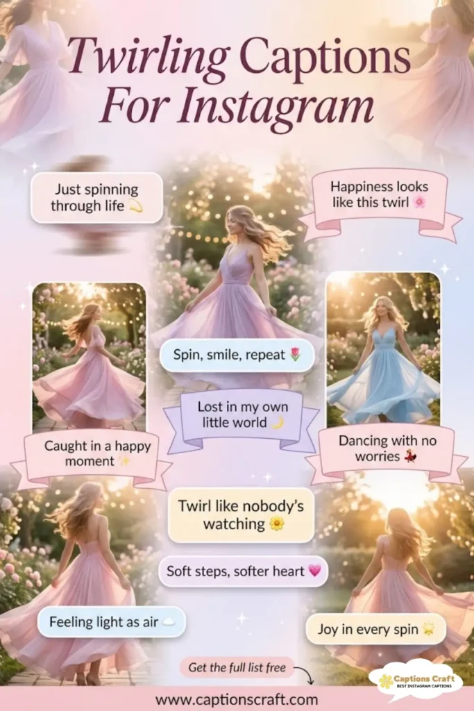 139+ Essential Twirling Captions For Instagram and Quotes to Boost Engagement