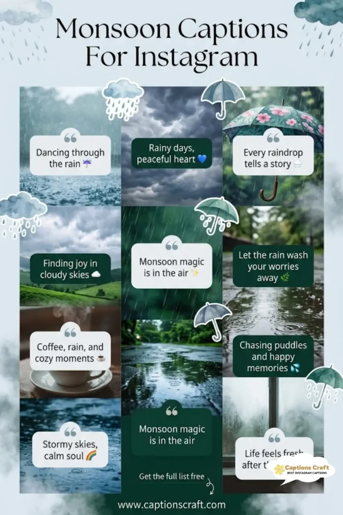 129+ Creative Monsoon Captions For Instagram and Quotes to Brighten Your Feed