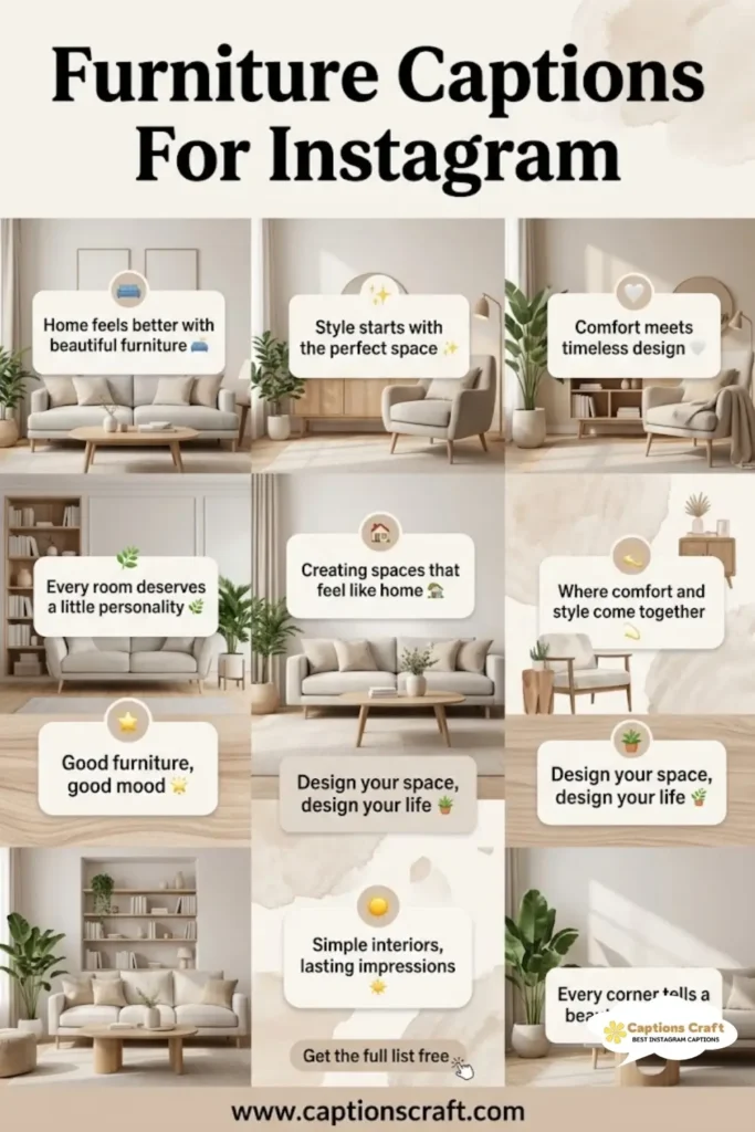 129+ Inspiring Furniture Captions For Instagram to Transform Your Space
