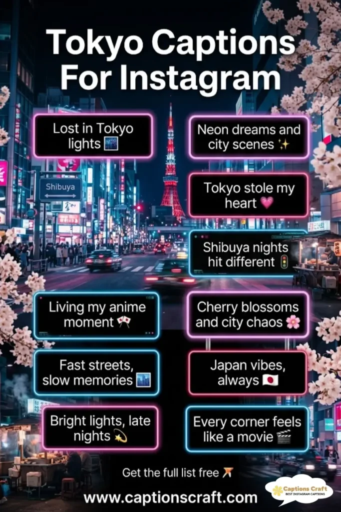 149+ Inspiring Tokyo Captions For Instagram and Quotes to Capture Your Adventure