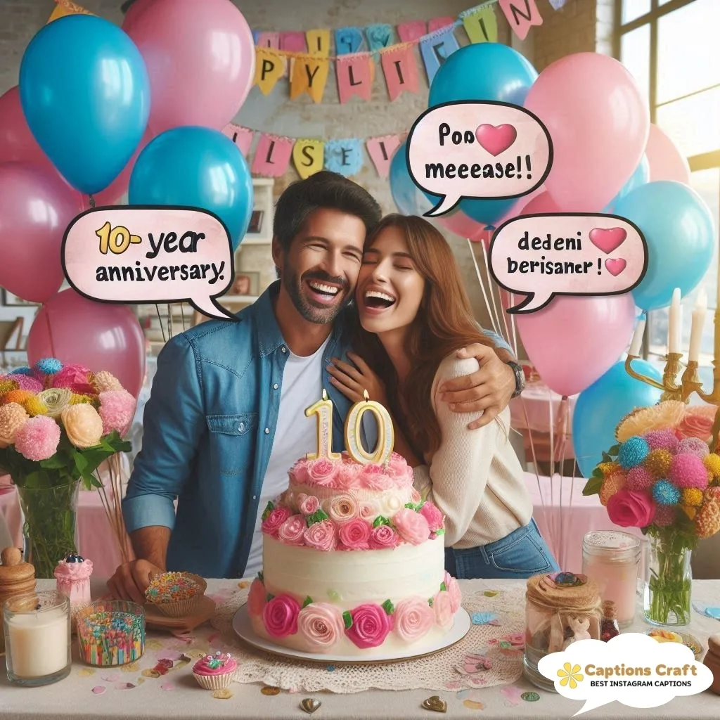 Unique 10 Year Anniversary Captions For Special Moments