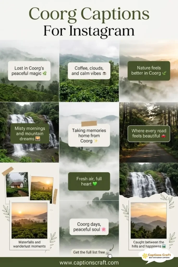 Stunning Coorg Captions For Instagram and Quotes to Inspire Your 137+ Adventures