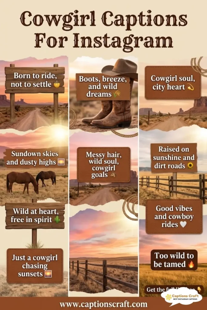 Saddle Up with 143+ Cowgirl Captions For Instagram and Quotes That Shine Bright