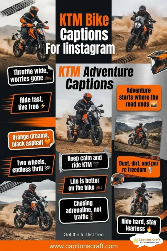 145+ Thrilling KTM Bike Captions For Instagram And Quotes to Rev Up Your Feed